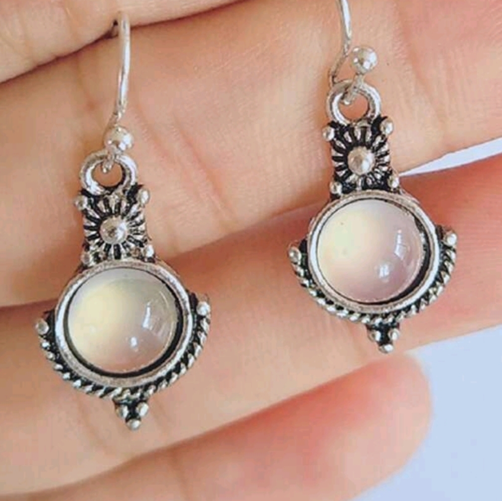 3/$20 Mystical Moonstone Fairy Drop Earrings - Picture 4 of 8